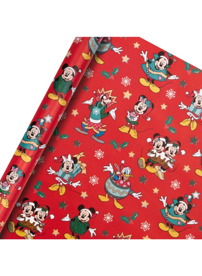 Hallmark Disney Mickey & Friends Christmas Gift Roll Wrap (4 m) - Image 1